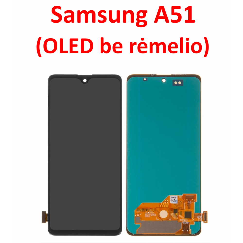 Samsung A51 ekranas (OLED) be rėmelio