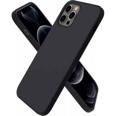 Dėklas iPhone 16 Pro "Liquid Silicone" (juodas)