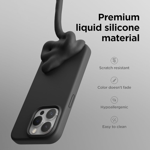 Dėklas iPhone 16 Mag Silicone (juodas)